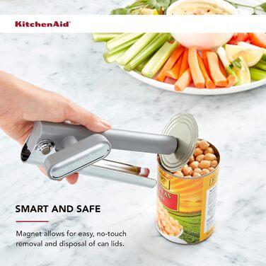 Відкривачка для консервів KitchenAid без розбризкування, сірого кольору