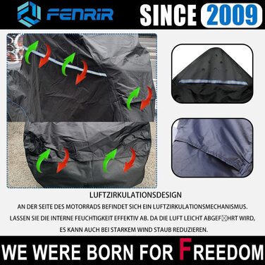 Чохол для мотоцикла FENRIR 420D, водонепроникний, для круїзерів і турингових мотоциклів, 275x110x130 см, для K1600GTL, R18, GL1800 Gold Wing, Roadmaster, Road Glide, Ultra Limited, CVO