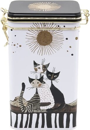 Металева банка для зберігання кави Fridolin з кришкою, дизайн Rosina Wachtmeister, коти, сепія