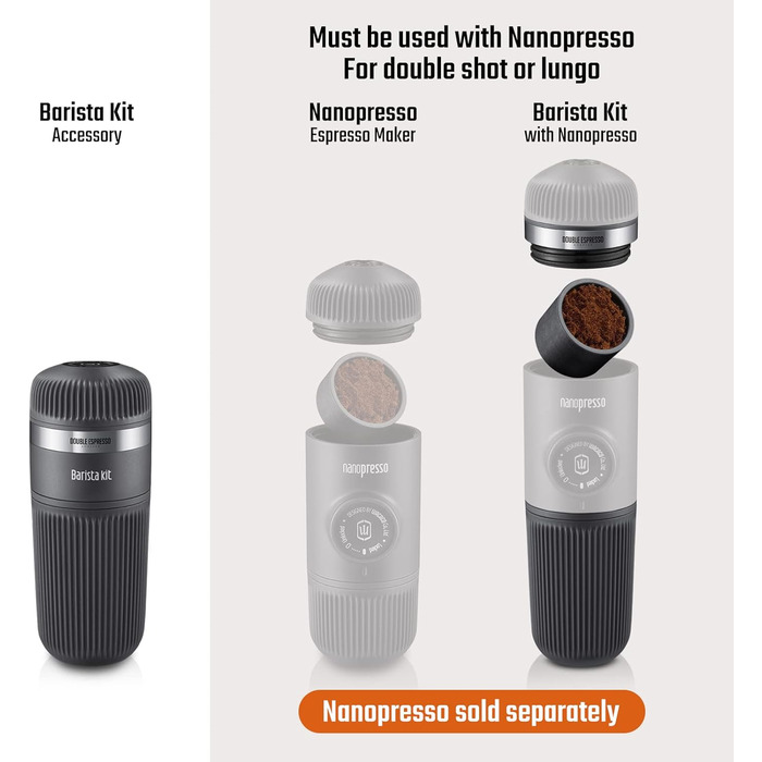 WACACO Nanopresso Barista Kit: аксесуари для портативної кавомашини, подвійний еспресо, Lungo