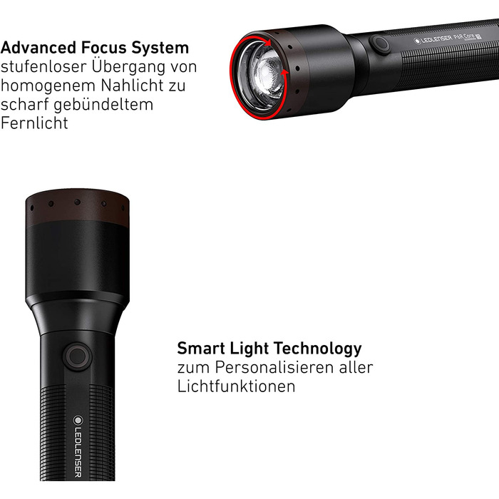 Ліхтарик Ledlenser P6R Core, 900 люмен, акумуляторний, LED, IP68, фокусування, 240 м, USB-зарядка