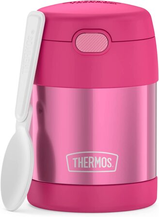 Термос для їжі THERMOS FUNTAINER 0,3 л рожевий з ложкою для дітей, герметичний, зберігає тепло 5 годин і холод 7 годин, контейнер для супу, мюслі, школи