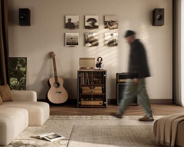 Стійка Hi-Fi на 4 рівні для вінілового програвача, PS5, Xbox, PS4 та акустичних систем — сучасний дизайн