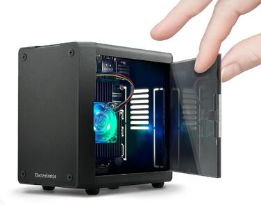 Корпус для Raspberry Pi 5 ElectroCookie Mini-PC з активним RGB підсвічуванням і кулером, матовий чорний