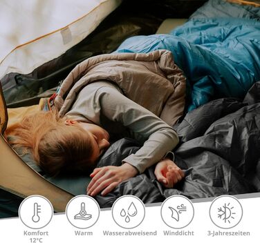 Двомісний спальний мішок KingCamp Oxygen 250 D XL довгий, до -3°C