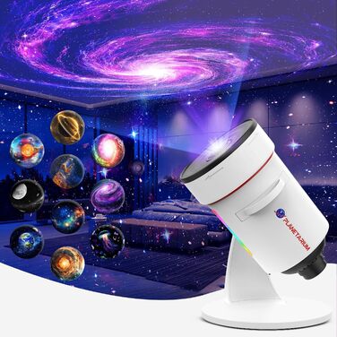 Проєктор зоряного неба VanSmaGo 8-го покоління Sternenhimmel: Галактика, Планетарій, Нічник HD з обертанням 360° та таймером