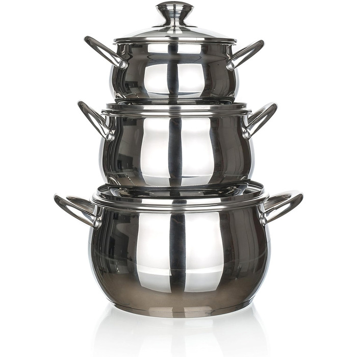 Набір посуду Banquet Rondel з нержавіючої сталі, сріблястий, 28x29x27,5 см