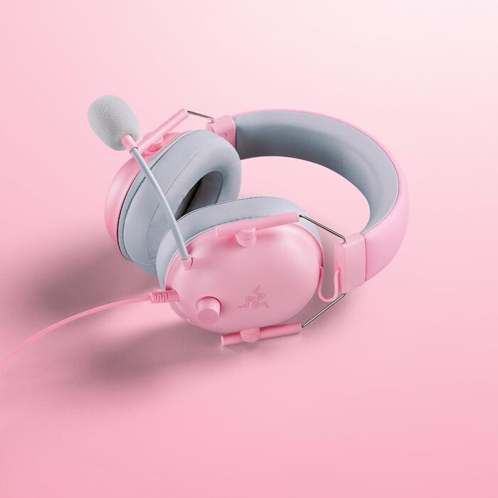 Ігрова гарнітура Razer BlackShark V2 X Quartz Pink — дротова навушники для кіберспорту, 7.1 Surround Sound, мікрофон Hyperclear, 50мм драйвери Triforce, рожева