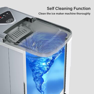 Льодогенератор побутовий з автоочищенням 15 кг/24год, срібний - Ice Maker для дому та офісу
