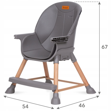 Дитянчий стілець Kidwell EATAN WOOD 4в1, сірий