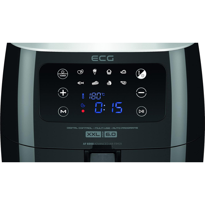 Фритюрниця з гарячим повітрям ECG AF 6000, чорна, 6 л, електрична