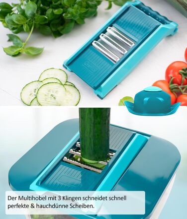 Овочерізка Nicer Dicer Chef Professional 23-в-1, ручна, з великим контейнером 5.2 л, насадками для спіралі, томатів, джульєн, салатів, кришкою для зберігання та рецептурником