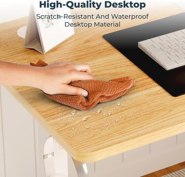 Регульований по висоті стіл SANODESK 180x80 см – стіл для стоячої роботи, вантажопідйомність 80 кг, для дому та офісу, колір: аhorn