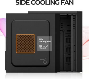 Корпус для ПК Zalman T6 ATX Midi-Tower, чорний, ігровий, з попередньо встановленим 120-мм вентилятором, добрий повітряний потік