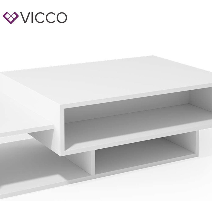 Журнальний стіл Vicco Bari, білий, 105x32 см, сучасний дизайн для вітальні