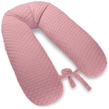 Подушка для вагітних EKM Trade 170 см XXL, бавовна 100%, Minky Dreckiges Rosa - подушка для годування, підтримки тіла