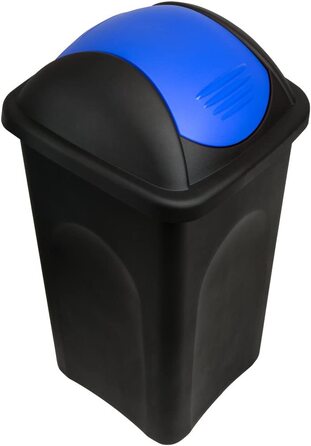 Смітник Stefanplast з маятниковою кришкою, 60 л, чорний/синій