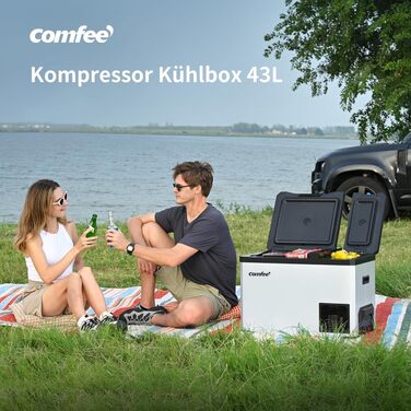 Автомобільний холодильник Comfee RCP43DS3(E) 43л, компресорний, двозонний, 12/24V, 220V, LED, Еко-режим, для дому та подорожей