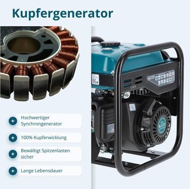 Інверторний бензиновий генератор Könner & Söhnen KS 4500i, потужність 4.5 кВт, чорний