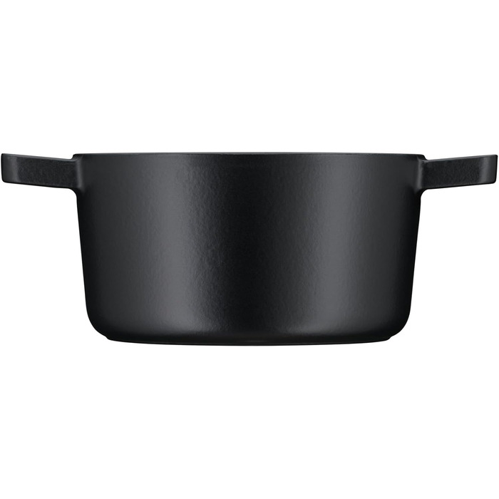 Жаровня WMF Flavour 24 см з чавуну, емальована, для індукції, чорна, з кришкою з конденсаційними виступами, сучасний дизайн
