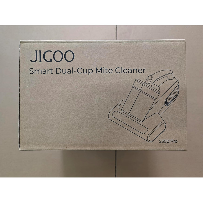 Пилосос для матраців JIGOO S300 Pro з UV-лампою, датчиком пилових кліщів і LED-дисплеєм, 500 Вт, для алергіків, ефективне видалення алергенів з матраців, ліжок і диванів