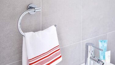 Tesa EXXCELLENT тримач для рушників, 2-рукавний, хромований, без свердління, з клейовим кріпленням, антикорозійний, для ванної кімнати, 50x84x457 мм