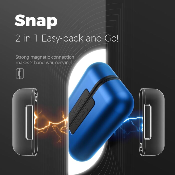 Електричний гріє для рук OCOOPA 10000 mAh (2 шт.), 4 режими нагріву, USB power bank для зими, UT2s (MagTwins)