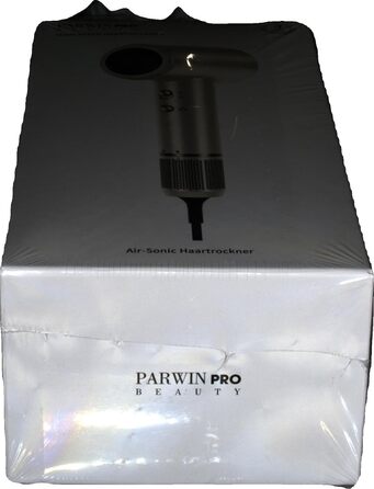 Фен Air-Sonic PARWIN PRO BEAUTY з HD-LED дисплеєм, безщітковий мотор 110 000 об/хв, 200 млн негативних іонів, потужний повітряний потік 25 м/с, швидке сушіння, тихий, шампань-сріблястий