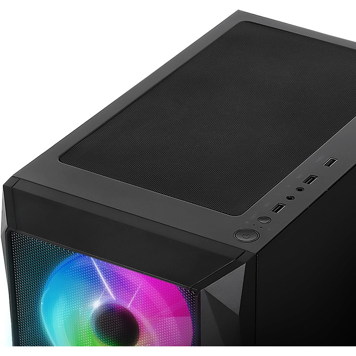 Корпус для ПК Spirit Of Gamer Rogue 7, RGB підсвітка, 6 ARGB вентиляторів 120 мм, сумісний з mATX, середній геймерський корпус із загартованим склом, оптимізований для охолодження