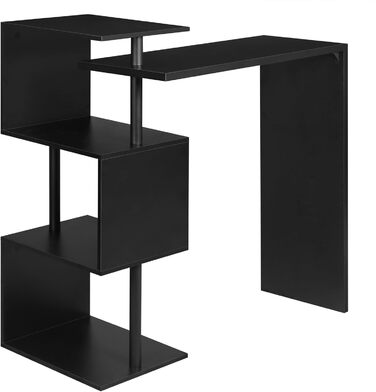 Барна стійка WOLTU BT27sz, обертається, 3 полиці, метал і МДФ, 134x38x112 см, чорна