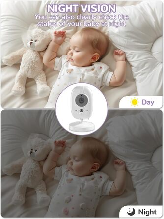 Відеоняня Baby Phone з 3.2-дюймовим LCD-дисплеєм, HD цифрова камера з нічним баченням, двосторонній аудіозв'язок, 2.4 GHz