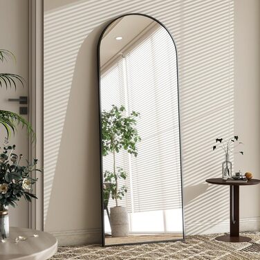 Дзеркало підлогове BEAUTYPEAK Bogen 142x52 см, чорне, повнорозмірне, настінне або з підставкою для спальні, вітальні, гардеробної