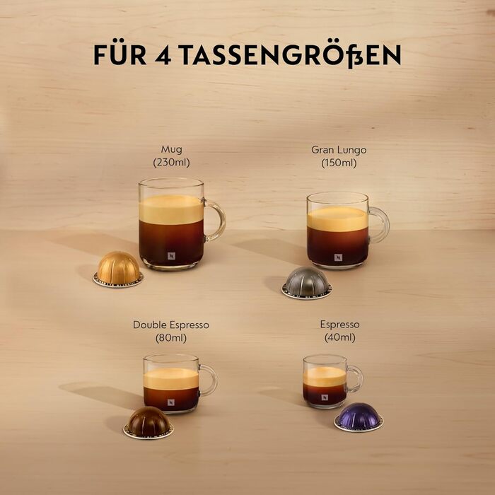 Кавомашина Nespresso Krups Vertuo Pop Coconut White 560 мл - автоматичне розпізнавання капсул, 4 розміри чашок