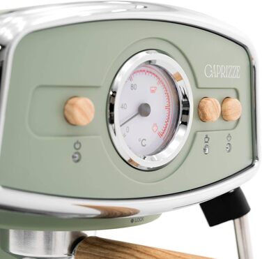 Напівавтоматична кавомашина Kai Espresso 1050 Вт, 15 Бар, на 5 чашок, з капучинатором та підігрівом чашок, матово-зелена