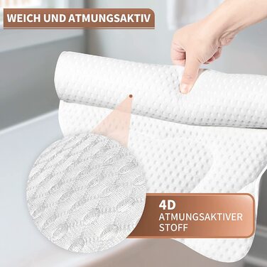Подушка для ванни AdelDream, люкс, 4D Air Mesh, для шиї, плечей та спини, з 6 потужними присосками, універсальна для всіх ванн, спа-аксесуар
