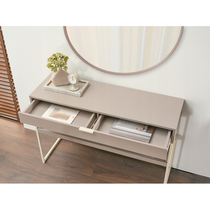 Консоль Mebel-Partner кремова, відтінки матового бежевого 110 x 76,5 x 35 см