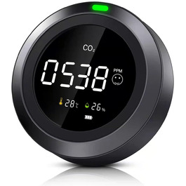 Вимірювач якості повітря Therm La Mode CF-30 з Smart-додаток: виявлення забруднювачів, пилу PM2.5/PM1.0, формальдегіду, CO2, температури, пилку. Великий LCD-дисплей