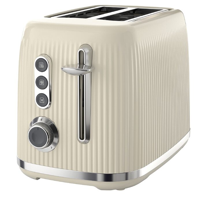 Тостер Breville Mutiger 2-слотовий кремовий з широкими прорізами, хром-срібло (VTR003)