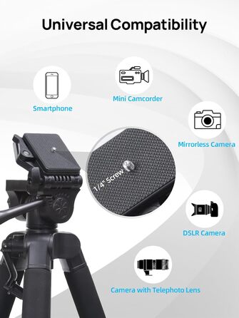 Алюмінієвий штатив Moman TP71T для камери та смартфона, 180 см, максимальне навантаження 5 кг, портативний фотоштатив для подорожей, легкий тринога з головкою
