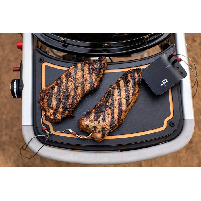 Weber Connect Smart Grilling Hub — розумний термометр для гриля з Bluetooth і Wi-Fi, контроль через додаток, покрокові рецепти, підтримка до 4 датчиків, чорний