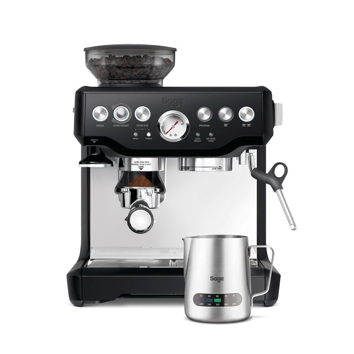 Кавомашина Sage The Barista Express з вбудованим млином та капучинатором – чорний трюфель