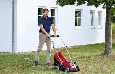 Акумуляторний газонокосарка Einhell GE-CM 18/33 Li Kit Power X-Change (18 В, ширина косіння 33 см, до 200 м², Brushless, кошик 30 л, висота косіння 25-65 мм, з акумулятором 4,0 Ah + зарядним пристроєм)