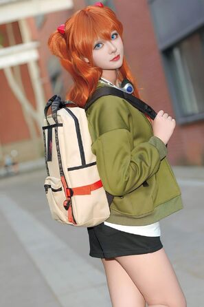 Рюкзак FIREFIRST x RADIO EVA Evangelion бежевий з символічним тегом, 28×41×14 см