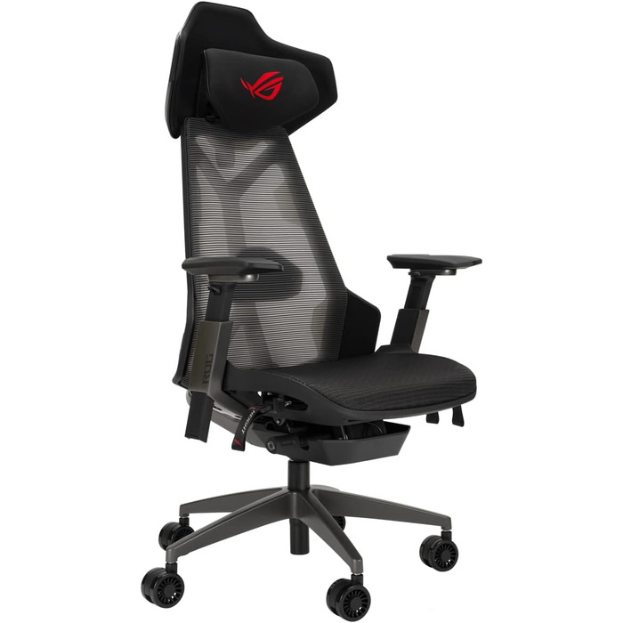 Ігровий крісло ASUS ROG Destrier Ergo (чорний) з регульованими підлокітниками та підтримкою попереку