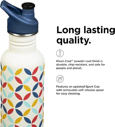 Спортивна пляшка для води Klean Kanteen Classic Retro-Punkt, сталева, 800 мл