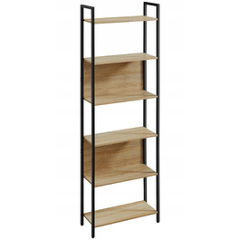 Стелаж MUFART 60 x 186 x 24 см, чорний, дуб сонома