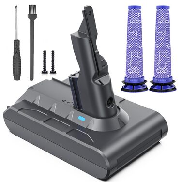 Акумулятор Keenstone V8 8000mAh для пилососа Dyson SV10 V8 (Absolute, Animal, Motorhead, Fluffy) + 3 фільтри