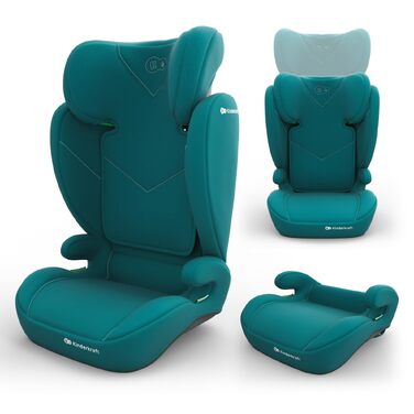 Дитяче автокрісло Kinderkraft I-SPARK 2 PRO (100-150 см), 2в1, i-Size, чорне/зелене