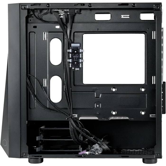 Корпус для ПК Cooler Master CMP 320 Mini-Tower, чорний, Micro-ATX, скляна бічна панель, 2x 120 мм ARGB вентилятори, підтримка різних компонентів, з кришкою для блоку живлення