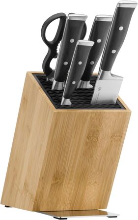 Набір ножів WMF Grand Class з блоком, 6 предметів, Made in Germany, з бамбуковим блоком, нержавіюча сталь